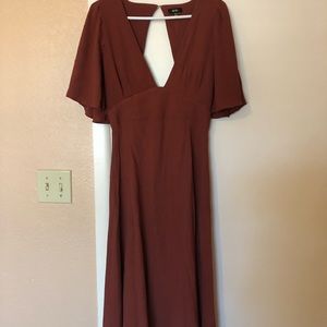 Rust Midi Dress
